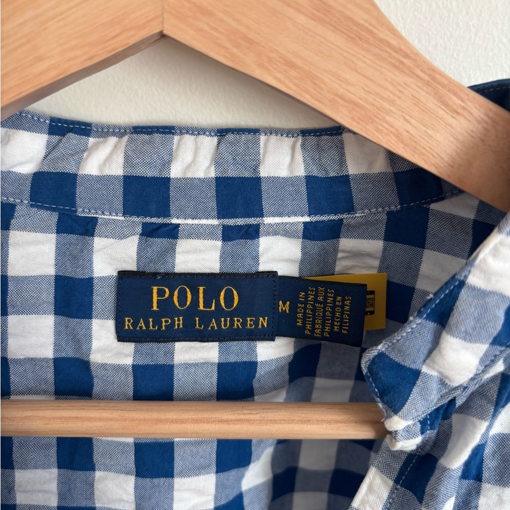 Polo by Ralph Lauren Blue and White Checkered Blouse